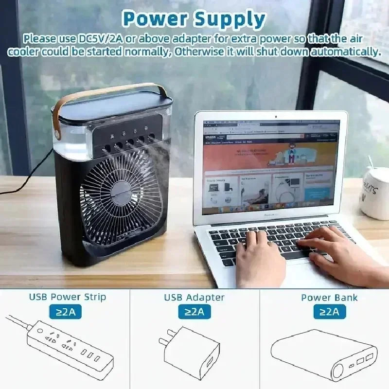 3-in-1 Mini Air Cooler | Portable Fan