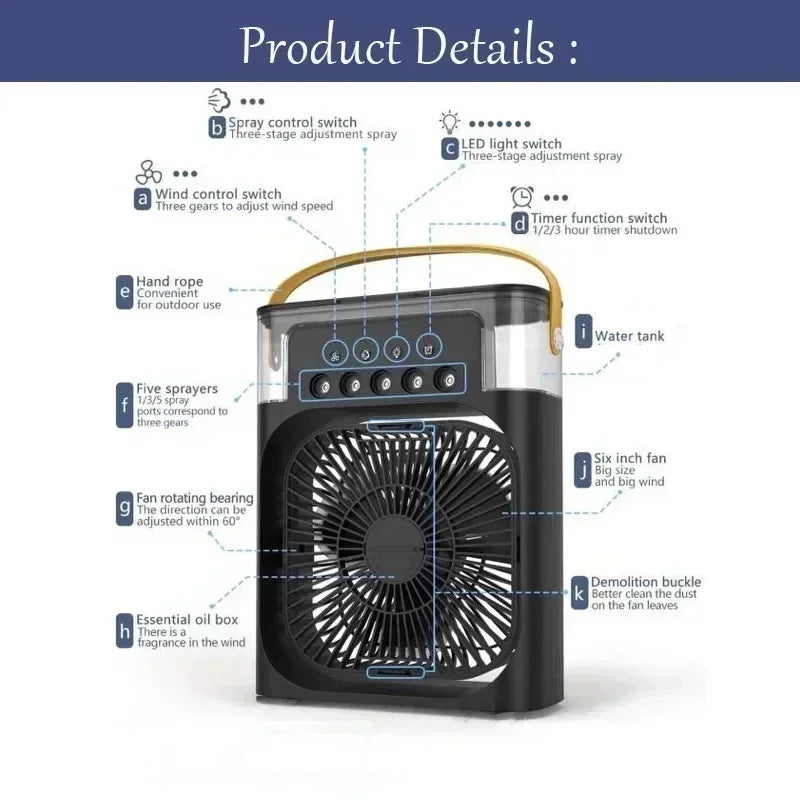 3-in-1 Mini Air Cooler | Portable Fan